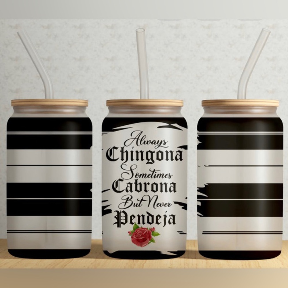 Custom frosted glass can
